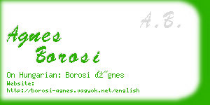 agnes borosi business card